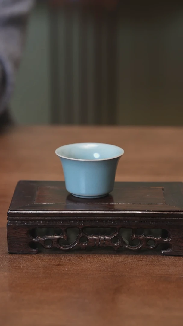 【闪购商品】Y宝丰宋官窑原产地汝瓷马蹄杯