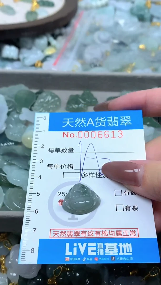 颈饰未镶嵌翡翠净货挂件-6613