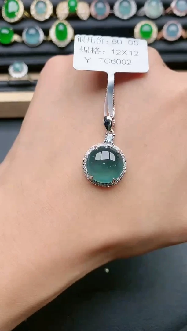 翡翠戒指银S925镶嵌1111111