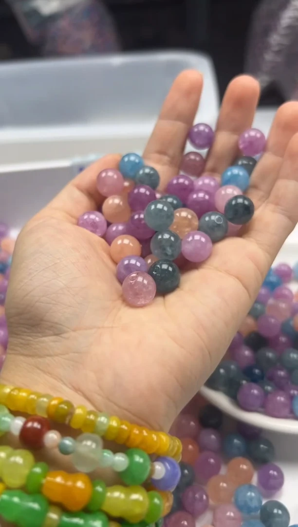 未镶嵌颈饰碧玺w1875彩虹色碧玺10mm*20颗