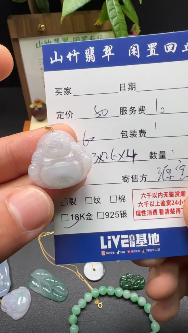 颈饰18K金镶嵌翡翠3002750