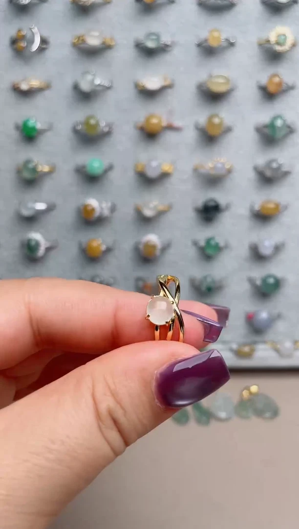 翡翠戒指银S925镶嵌.