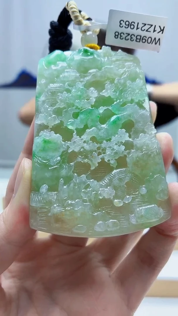 未镶嵌定制翡翠4688zm-毛货挂件山水36