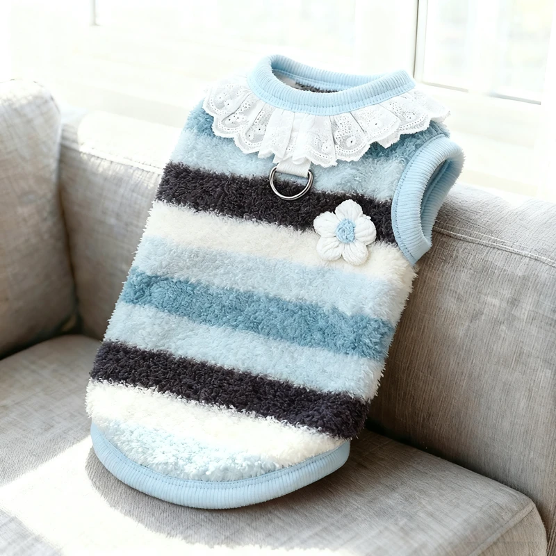 秋冬加绒加厚保暖可牵引宠物猫狗背心适合大小型犬猫可穿