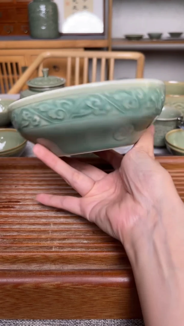 其他青瓷6英寸福字蒸碗 微瑕