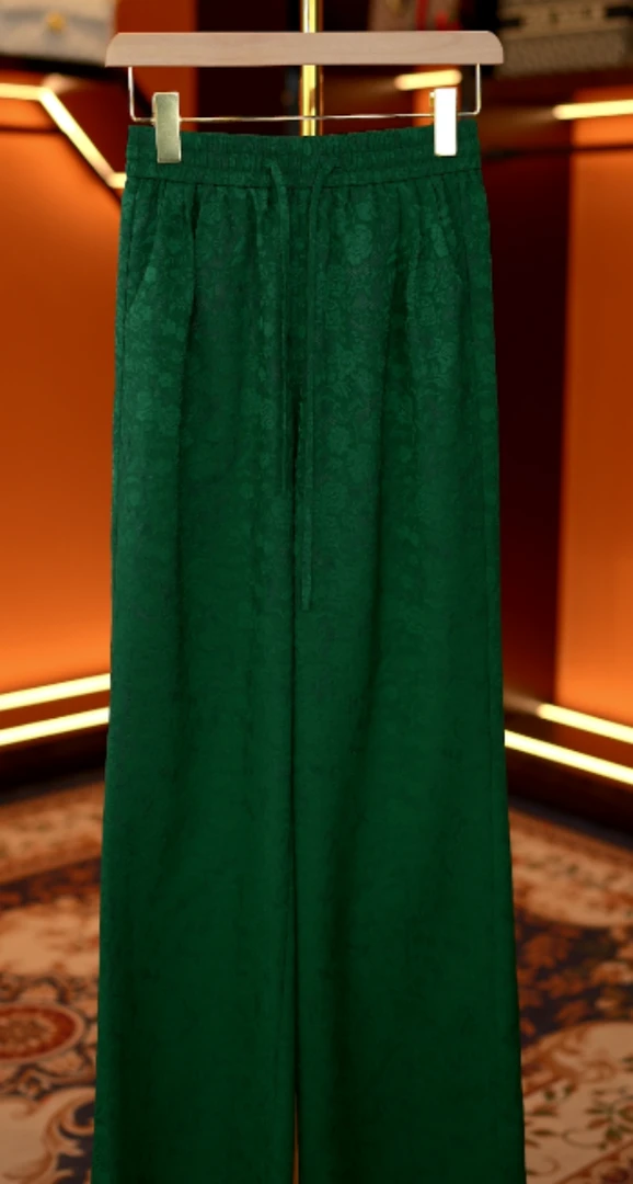 2025新款气质老料新中式花萝提花多色直筒减龄显瘦百搭款直筒裤