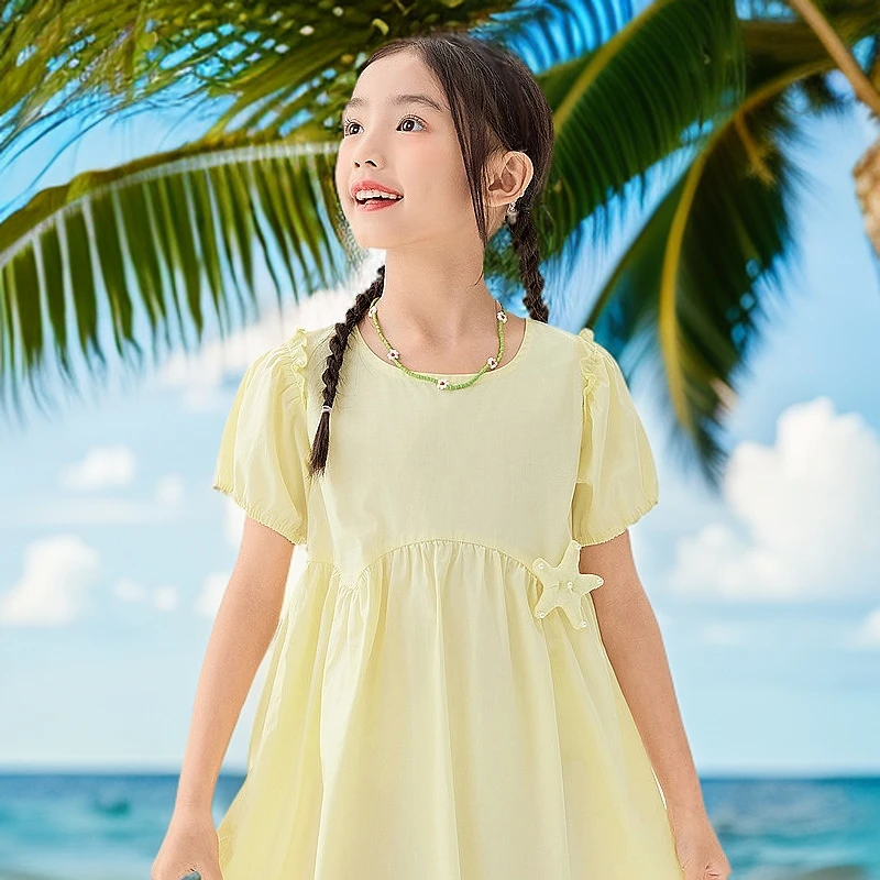 小茵曼女童连衣裙洋气森系时尚秋季甜美中大童秋款裙子F3842445