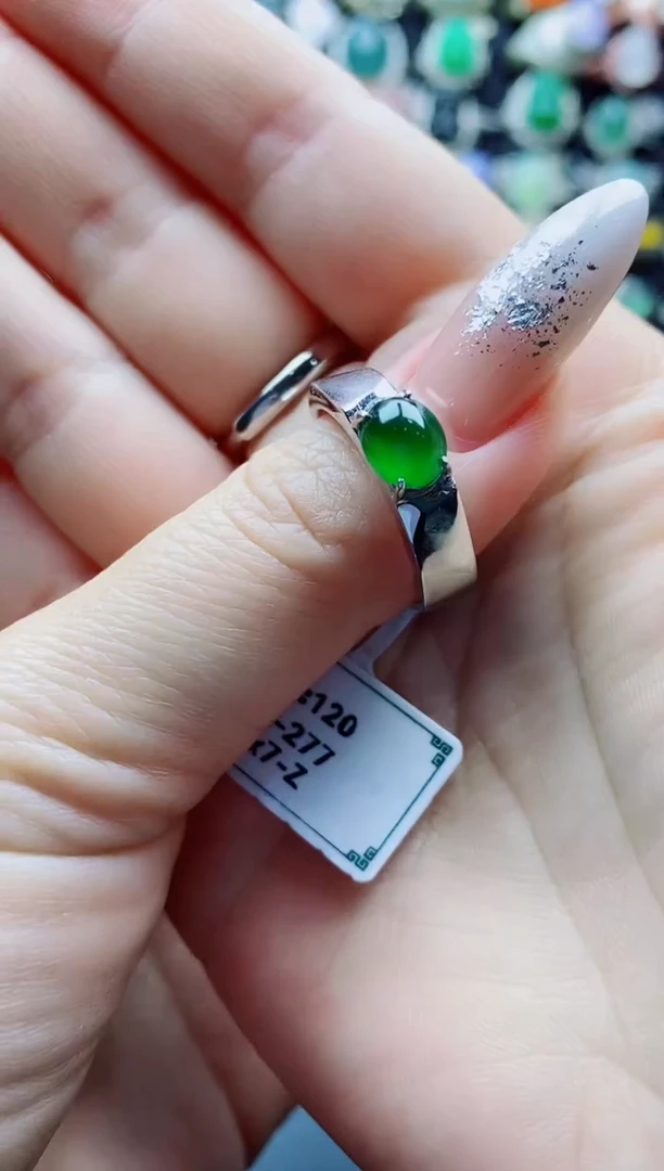 未镶嵌戒指翡翠菩****台天然翡翠A货男戒