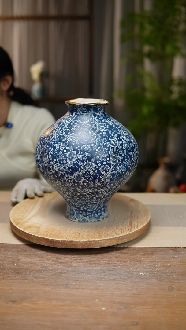 【闪购商品】陶瓷 花器青花瓷芙蓉花灯笼