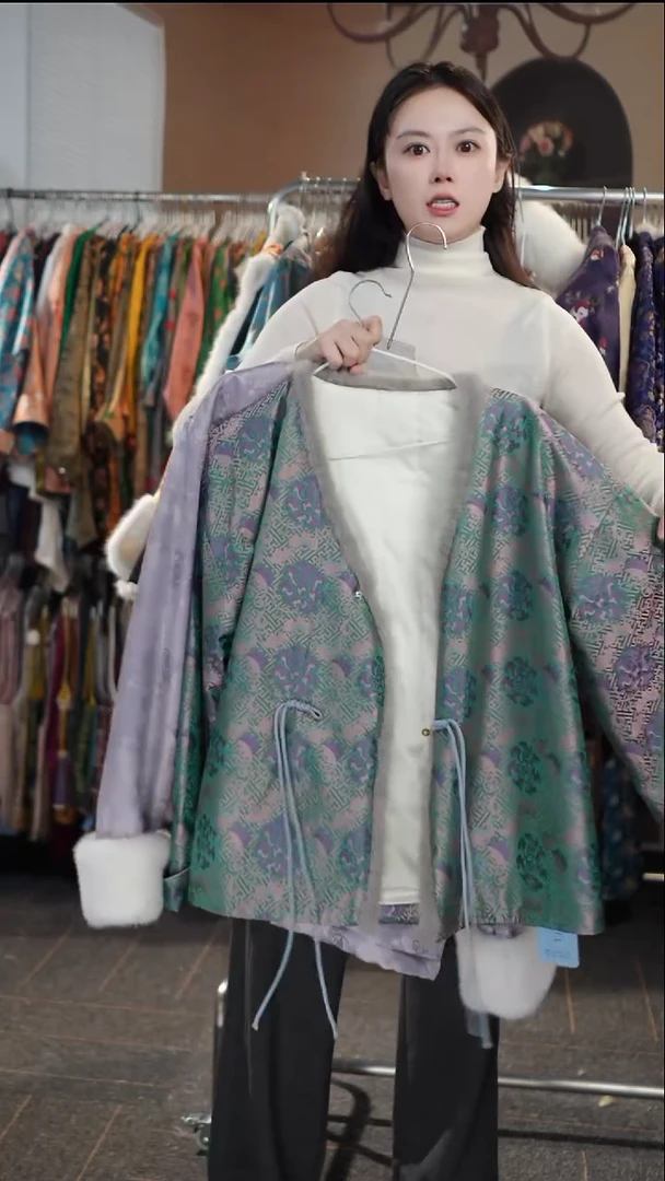 万寿牡丹夹棉外套