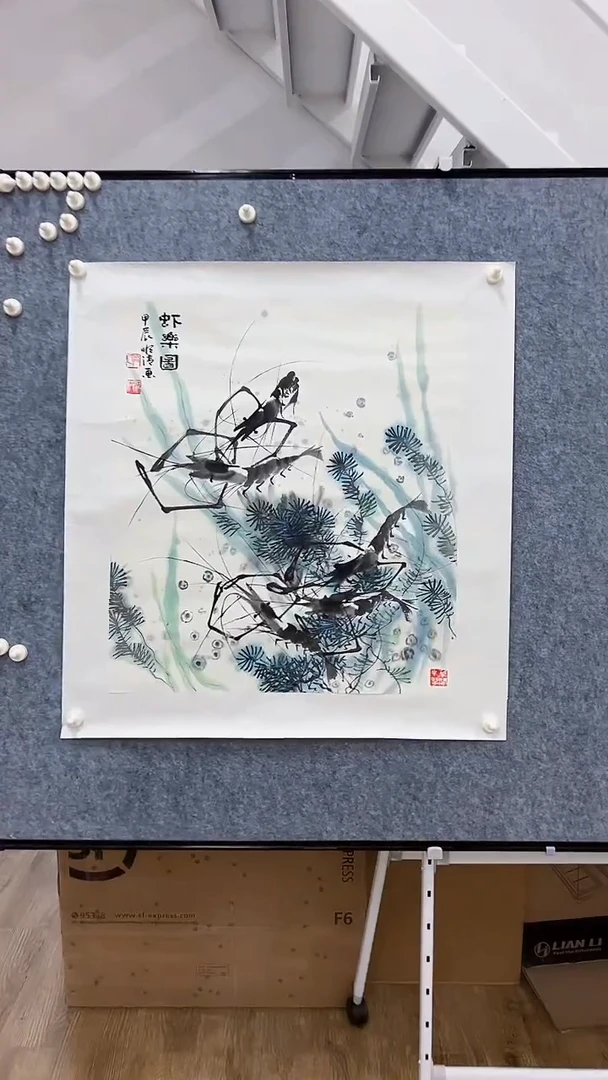 国画莫顺清四尺斗方花鸟