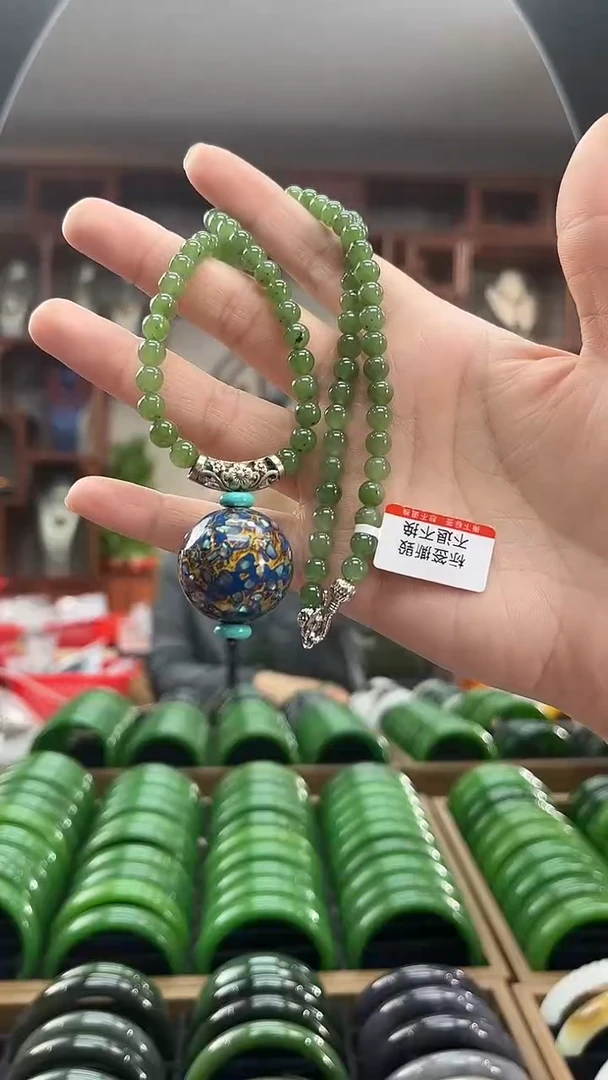 颈饰未镶嵌和田玉6mm项链