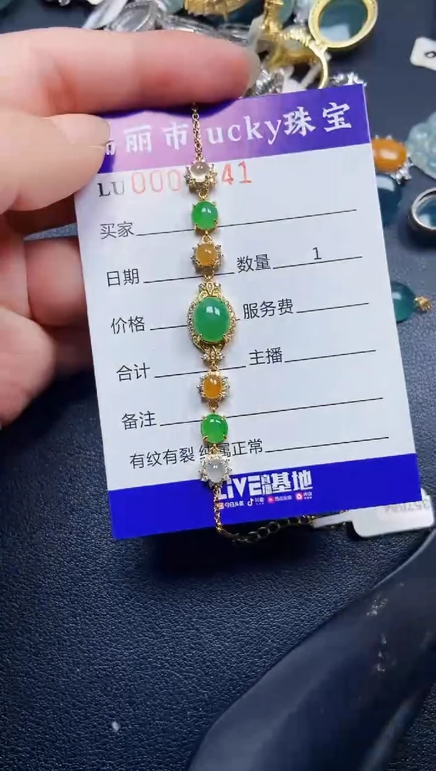 翡翠银S925镶嵌颈饰9441