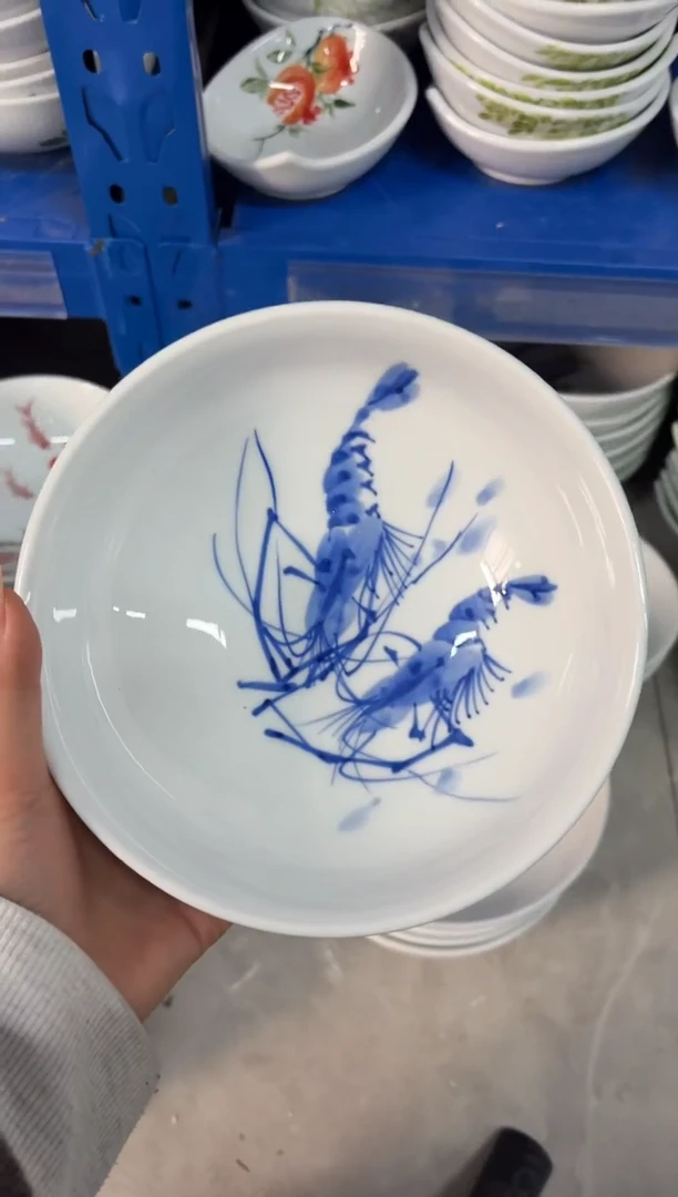 瓷片景德镇高温陶瓷食品级手绘釉中彩-大胖碗