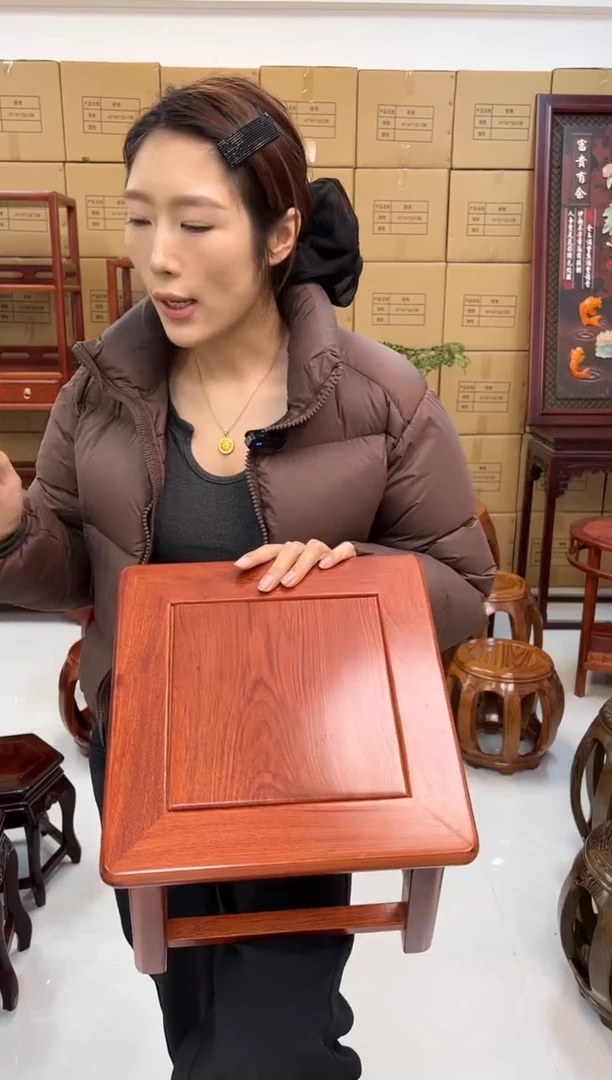 花梨木类家具花梨木28高小方凳