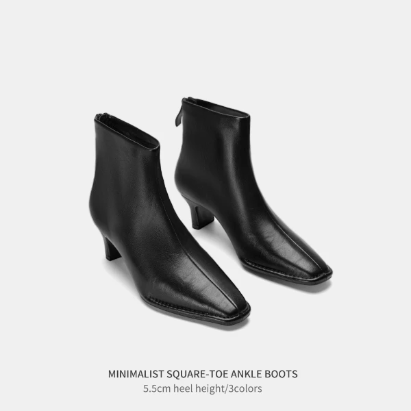 Cihi'Noyer' 通勤百搭利落有型 软面锥形跟短靴裸靴