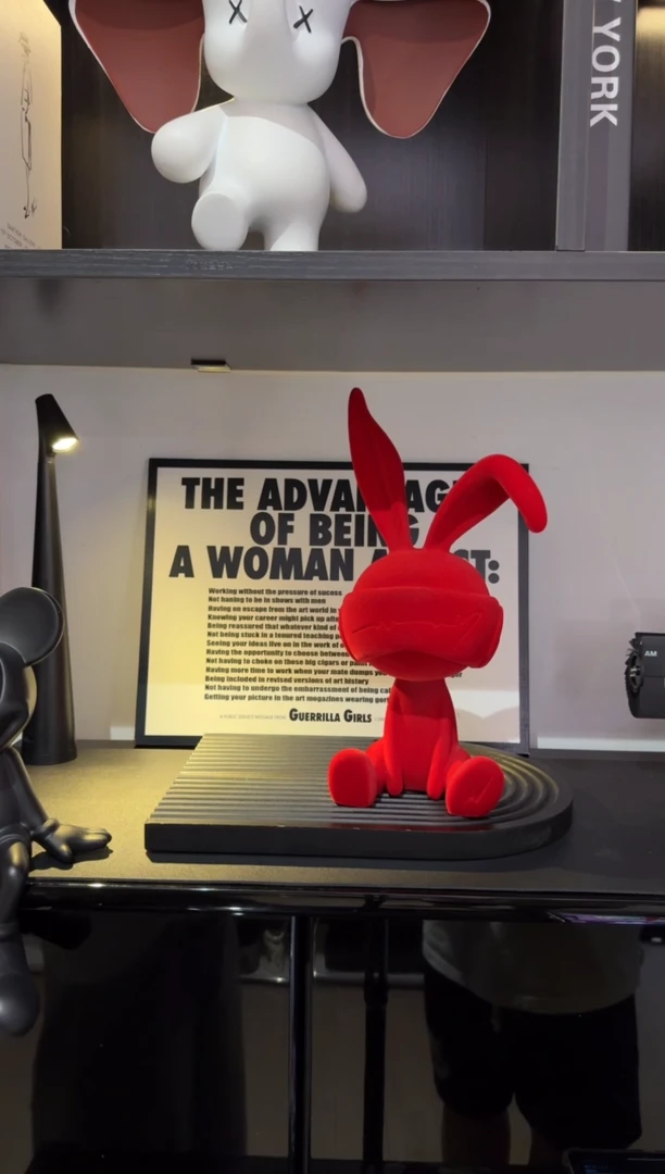 树脂|兔（红绿蓝色，可备注）实木托盘、画组合