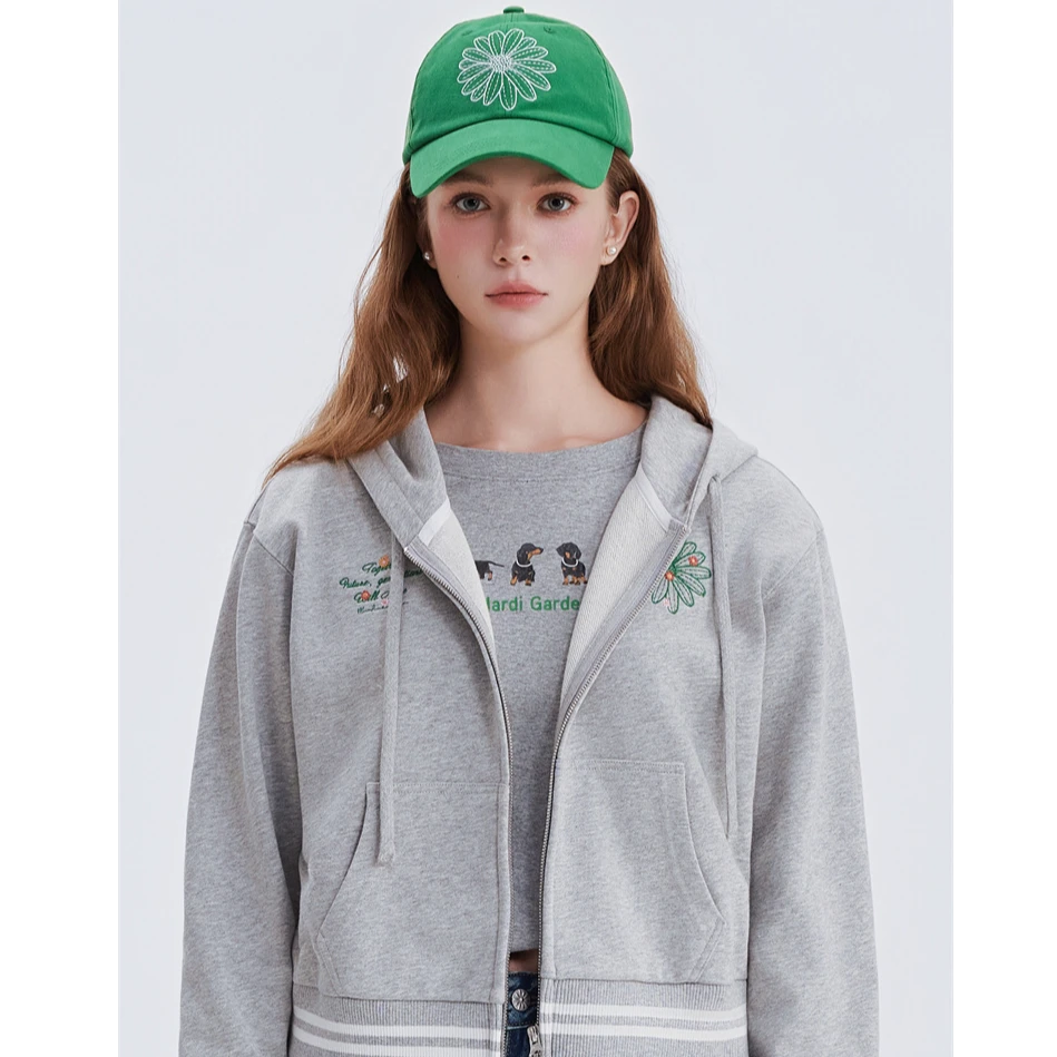 Mardi【经典雏菊】早秋新款数码印花长袖宽松圆领25款开衫衫T恤秋季