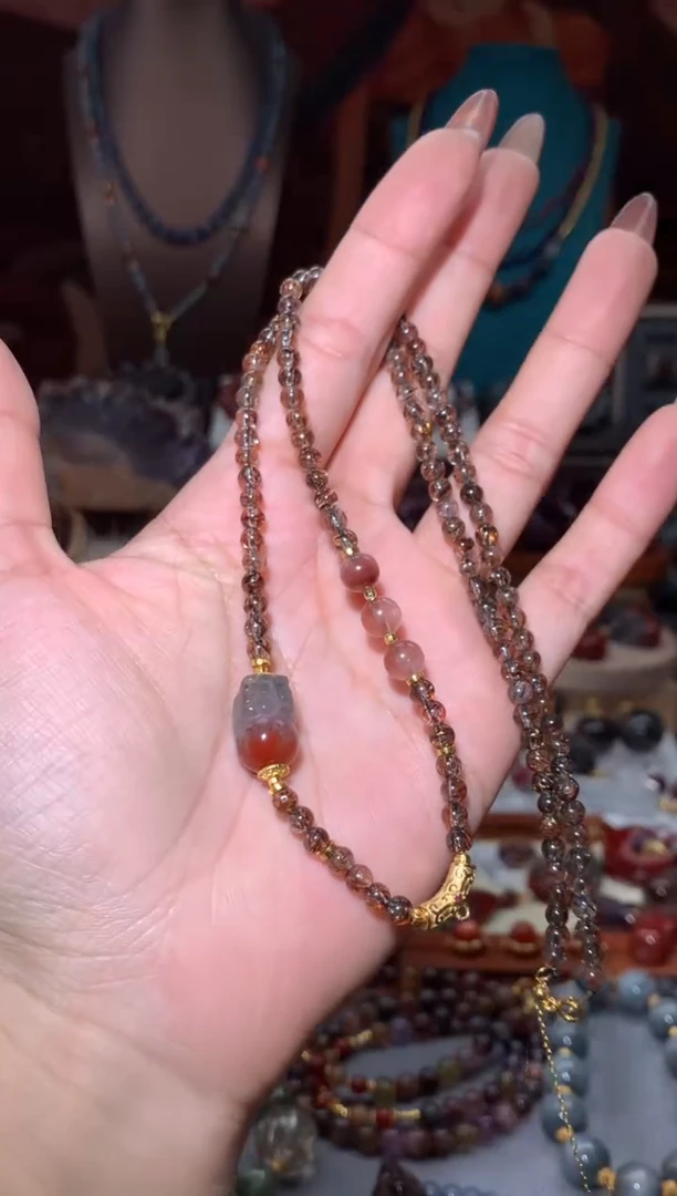 未镶嵌珠宝半成品水晶黑金超七项链多样性发其1