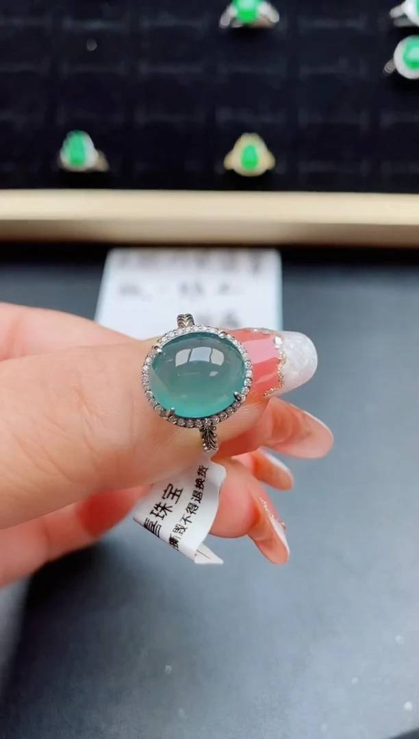 【闪购商品】翡翠戒指银S925镶嵌08000