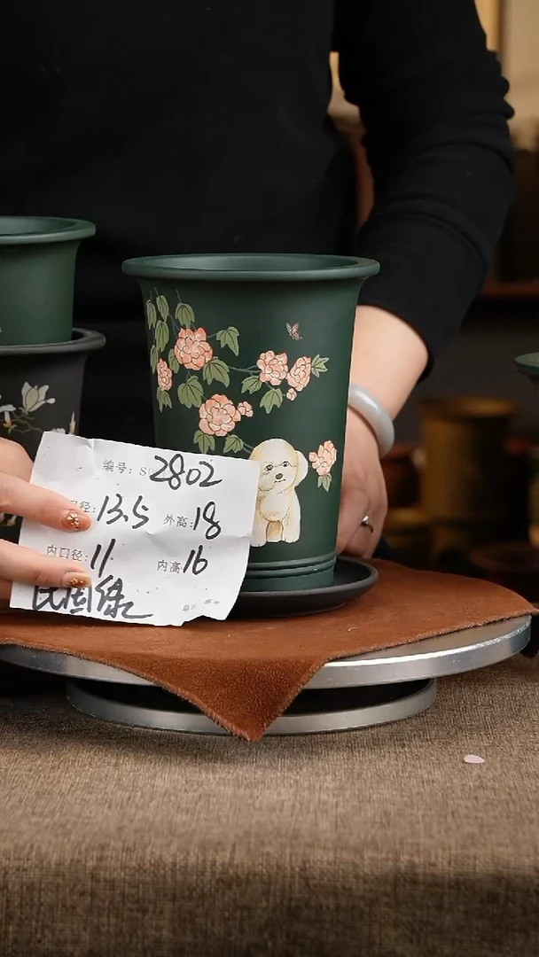 紫砂花盆花卉工艺2802+z