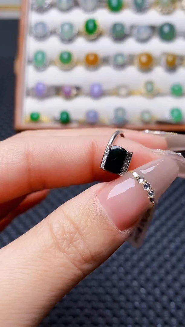 银S925镶嵌戒指翡翠1802