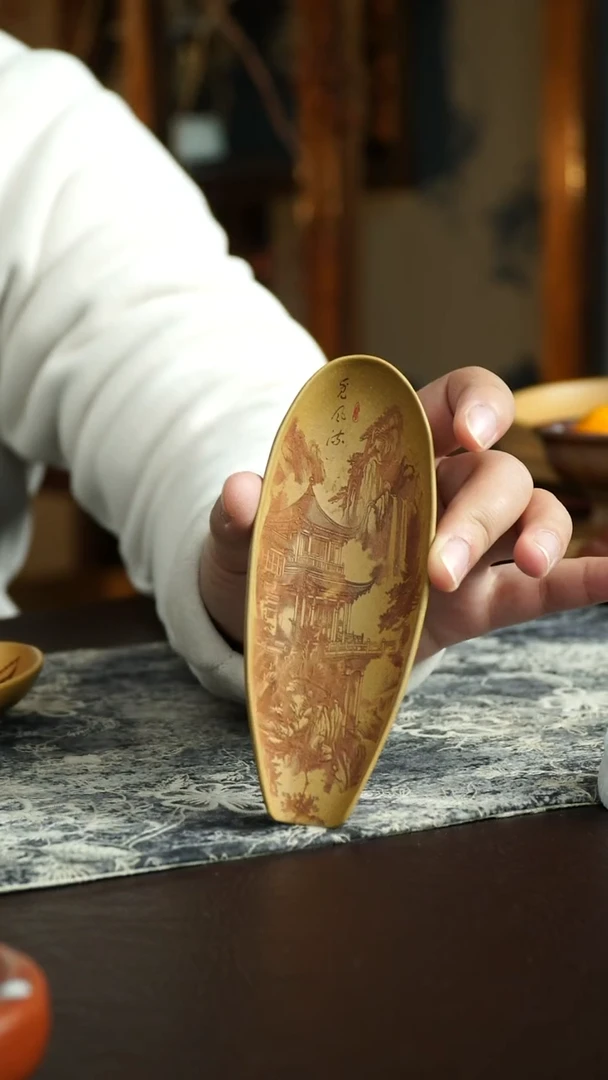 茶杯紫砂12号 茶则 宜兴紫砂原矿作品