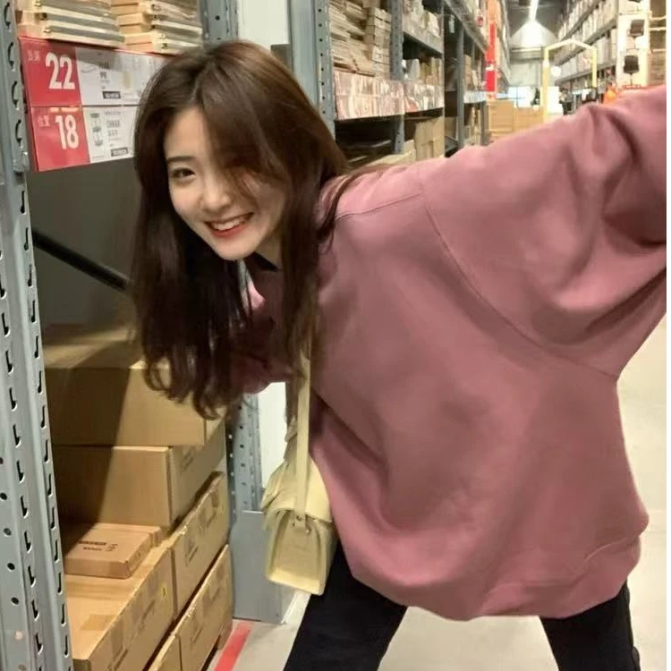 774春款皮粉色卫衣