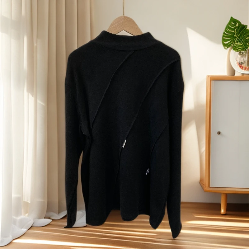 F112 时尚百搭中领长袖T恤