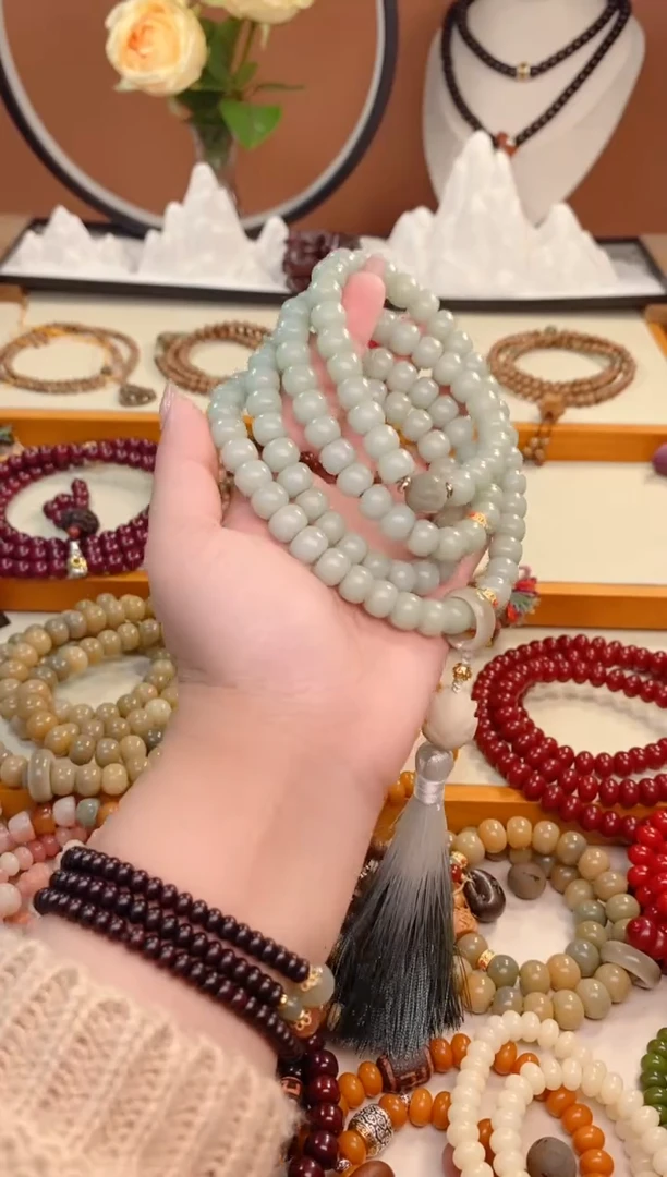 【闪购商品】菩提根/象牙果手串天青莲花108颗（新