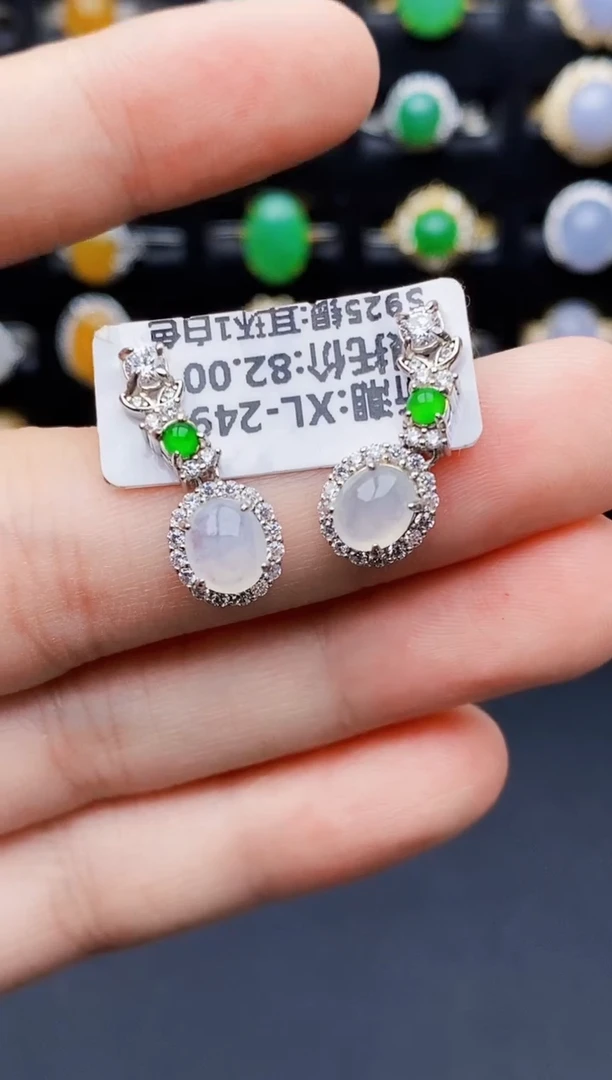银S925镶嵌戒指翡翠8081