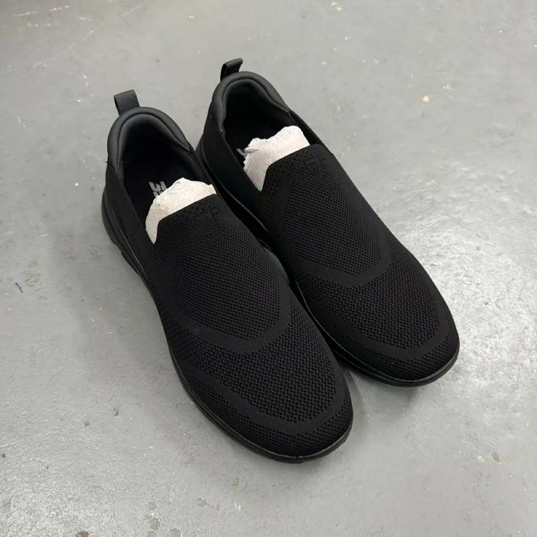 透气男士布鞋休闲黑色夏季飞织