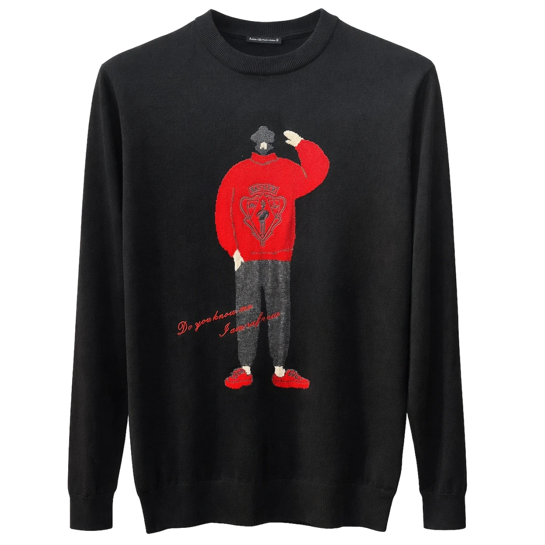 秋冬款圆领羊毛针织衫百搭商务休闲男士羊毛衫999