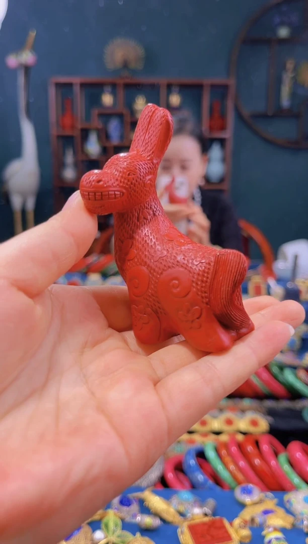 非遗技艺 雕漆毛驴摆件