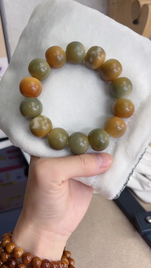 菩提根/象牙果手串t34干磨青芒苹果16*18mm手串