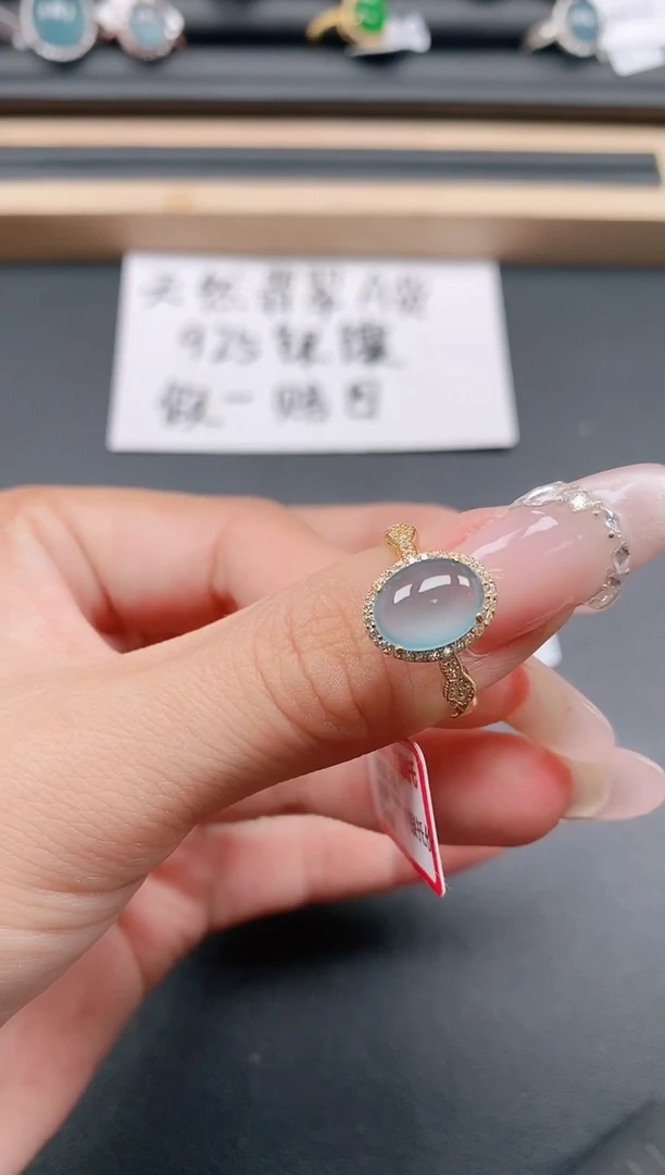银S925镶嵌戒指翡翠11