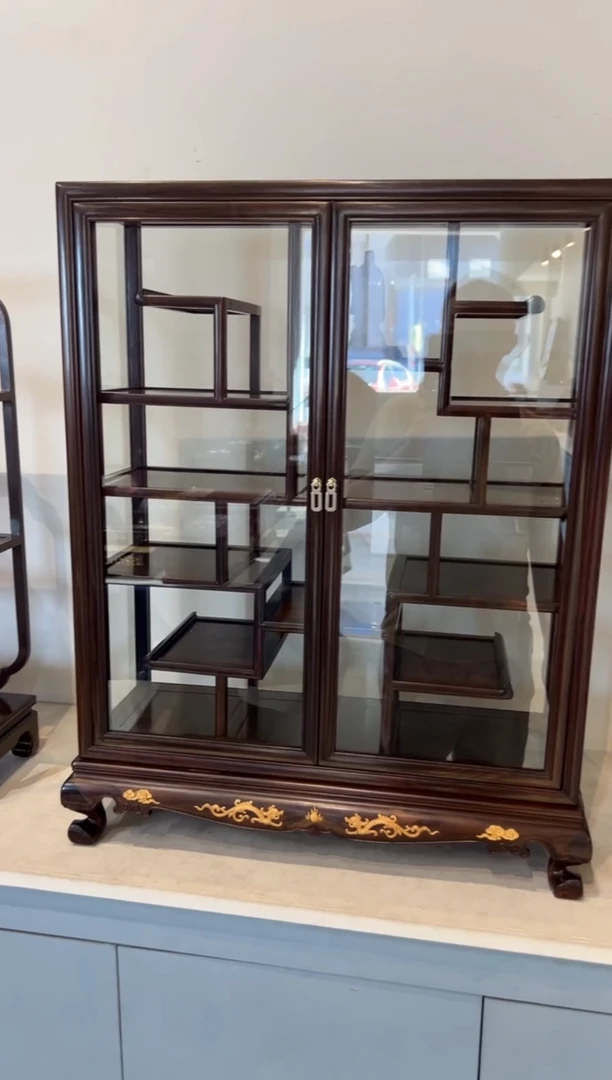 实木玻璃展示柜，独版