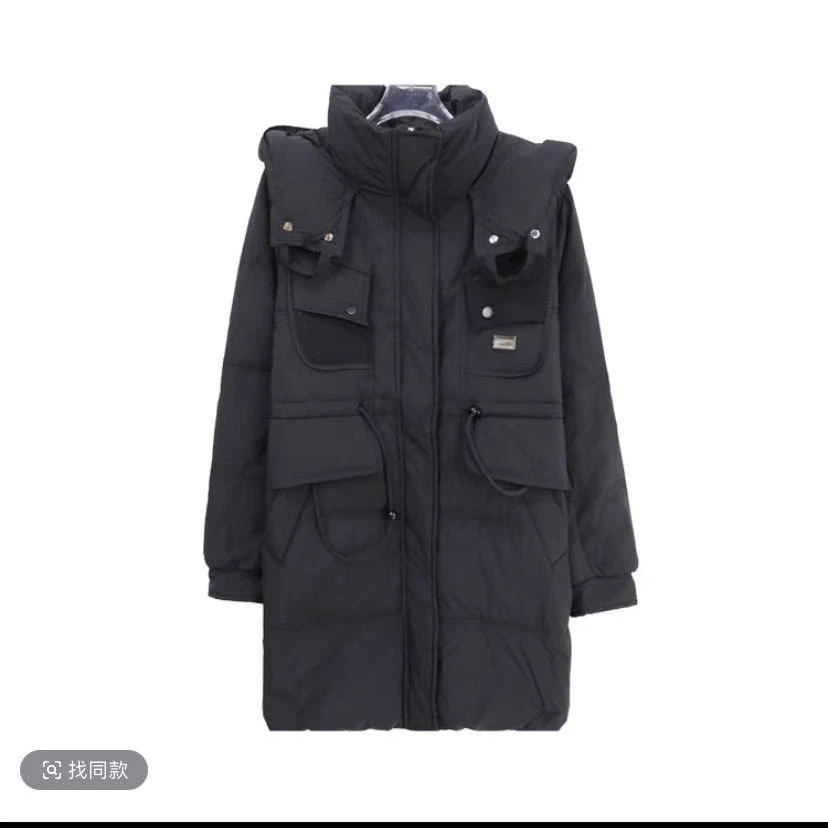 冬季加厚中长款加厚棉服外套6606#