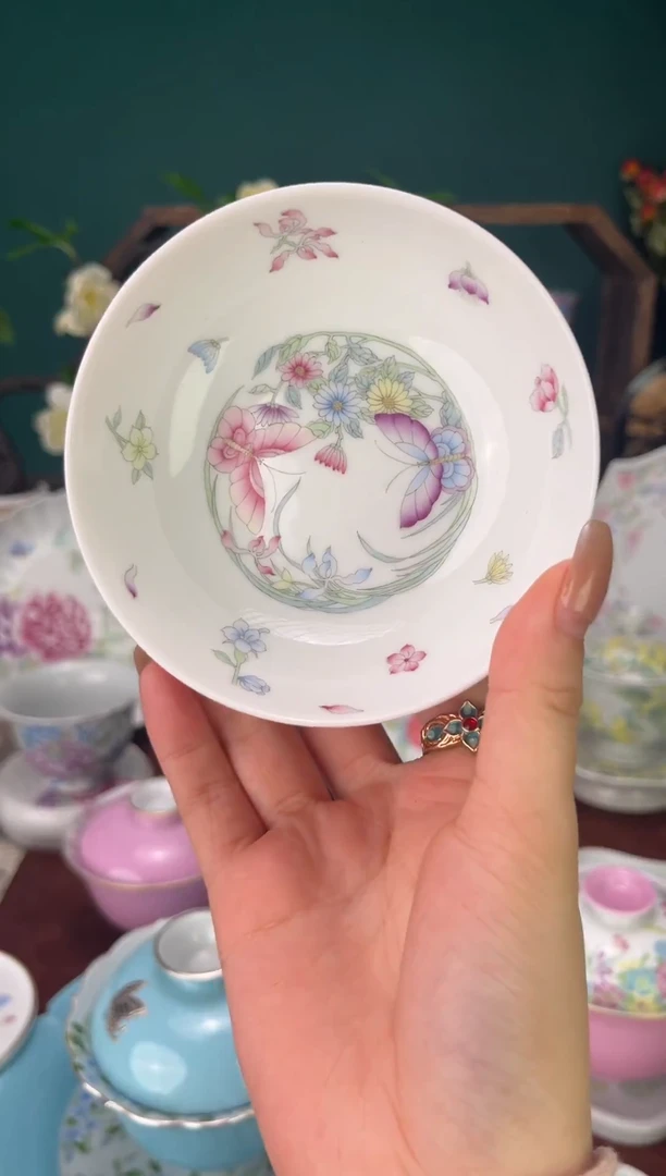 摆件瓷景德镇手工手绘精美茶具