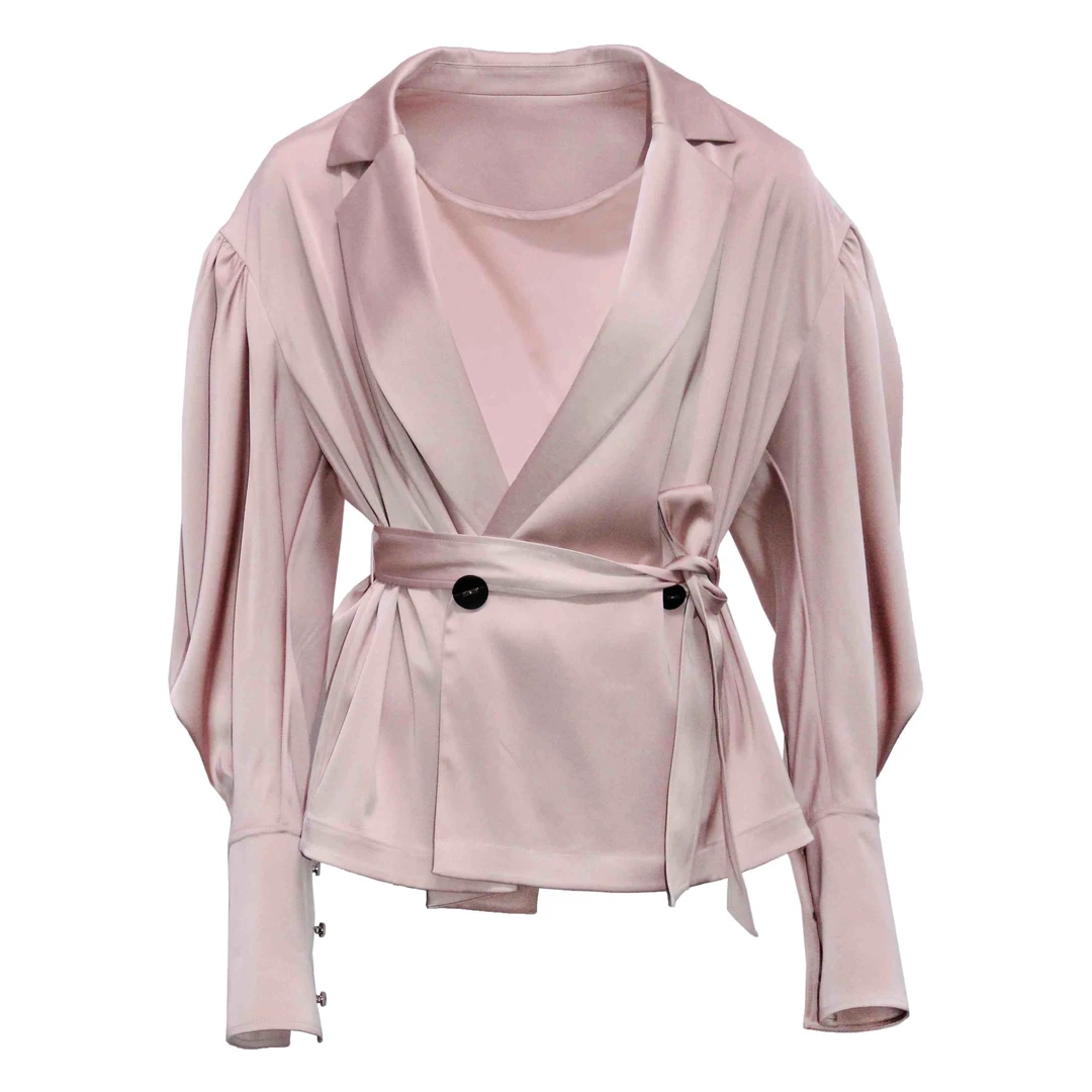 【小余专属】Y430235-00192曼德诗女士休闲时尚短外套百搭圆领