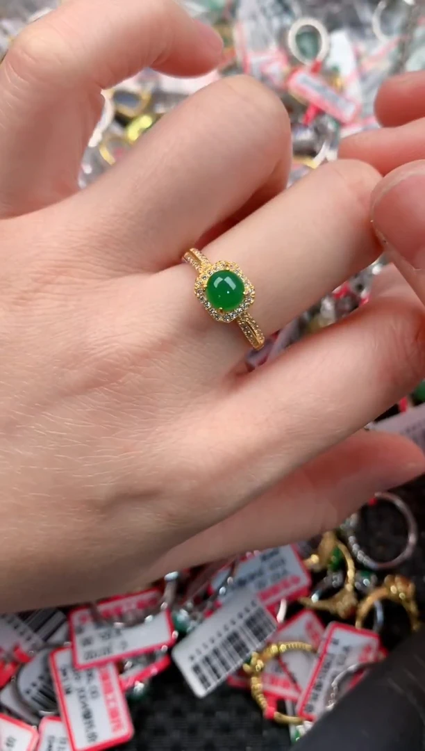 银S925镶嵌戒指翡翠111                  4