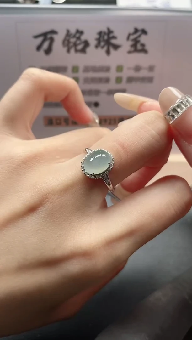 银S925镶嵌戒指翡翠51511
