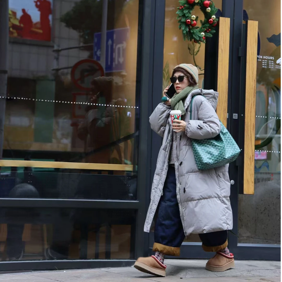 2025新款休闲时尚百搭宽松保暖加厚长款羽绒棉服20719