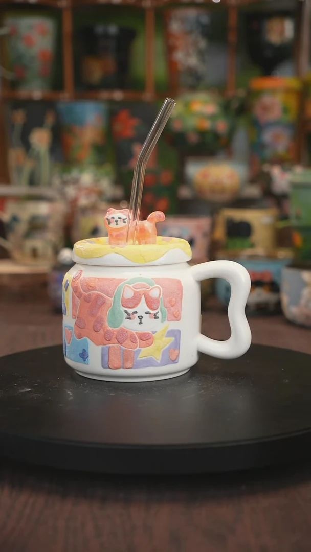 杯子手绘釉下彩