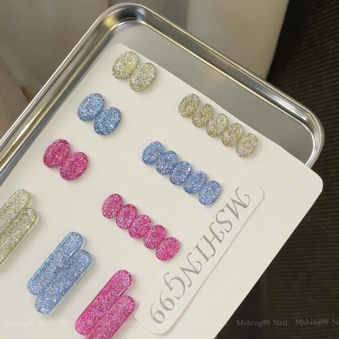 新款高密度无尽夏爆闪碎钻胶超闪美甲指甲胶