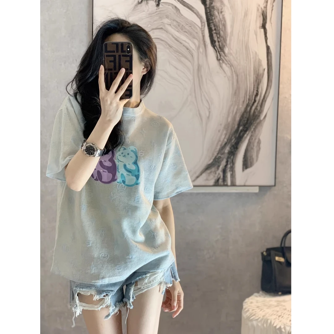 【现货】2025夏季新款法式小个子短袖t恤别致上衣设计感小众时尚女