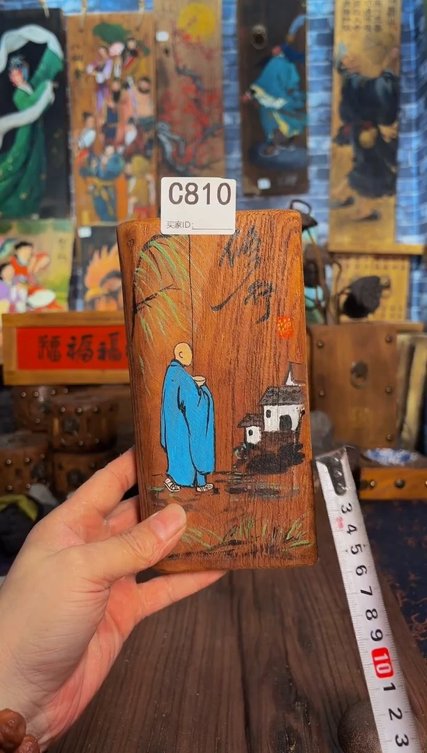 风化老门板丙烯画