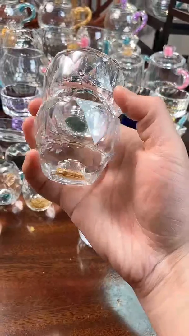 【闪购商品】玺宴新款水晶八角杯绿松石+金箔