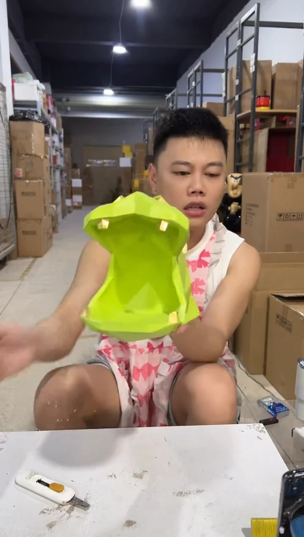 瓷片河马玄关收纳摆件