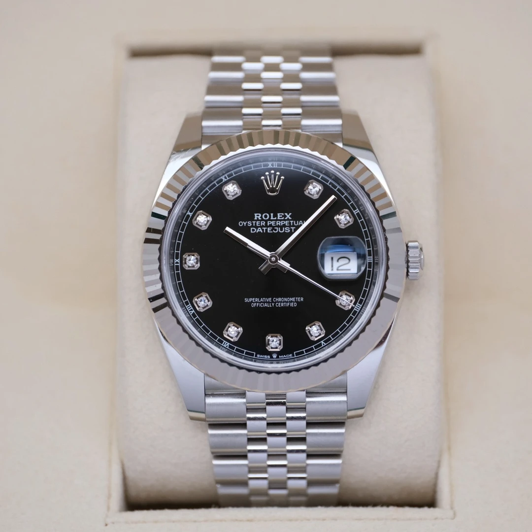 99新 Rolex/劳力士 日志型126334黑盘钻刻41mm2019年全套全长
